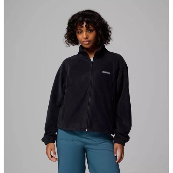 Columbia Black Fleece Zip Up Jacket XL - Picture 1 of 5
